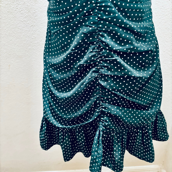 Urban Outfitters New Green Polka Dot Mini Dress S - Picture 6 of 12